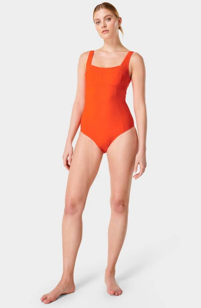 Shop Sweaty Betty Brook One-piece Swimsuit In Resort Red