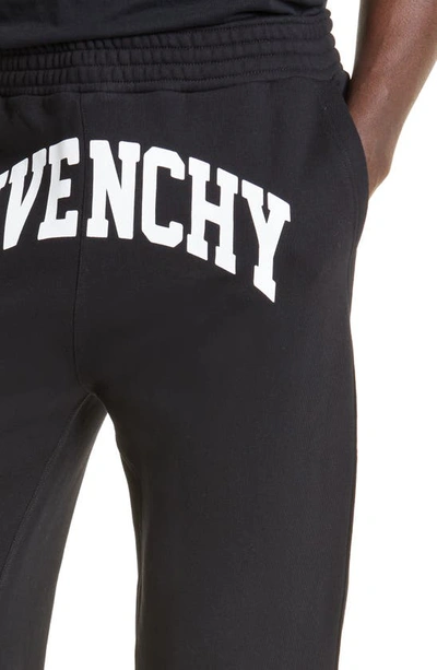 Shop Givenchy Varsity Logo Slim Fit Cotton Joggers In Black
