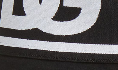 Shop Dolce & Gabbana Dg Logo Band Stretch Cotton Boxer Briefs In Black/ Whit