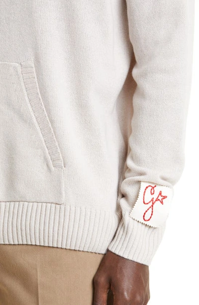 Shop Golden Goose Logo Patch Cashmere & Wool Hoodie In Cream