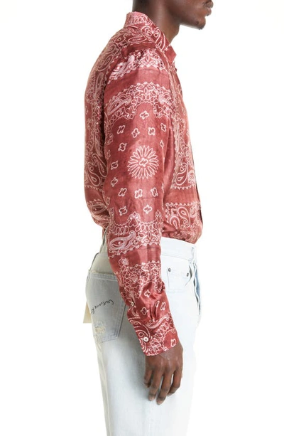 Shop Golden Goose Journey Paisley Print Button-up Shirt In Red
