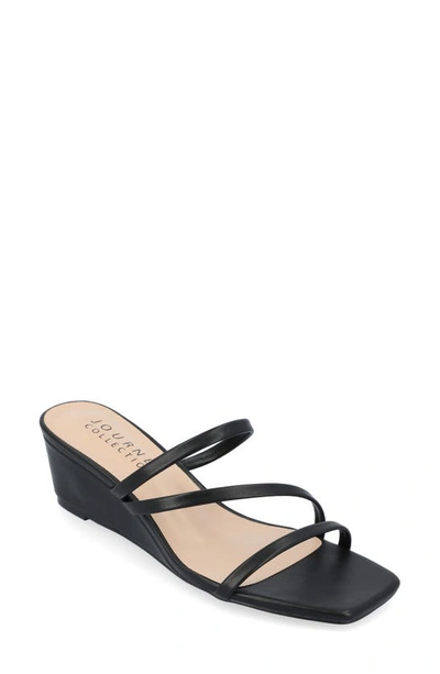 Shop Journee Collection Takarah Wedge Slide Sandal In Black
