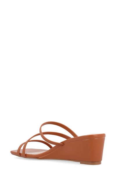 Journee Collection Takarah Wedge Slide Sandal In Brown