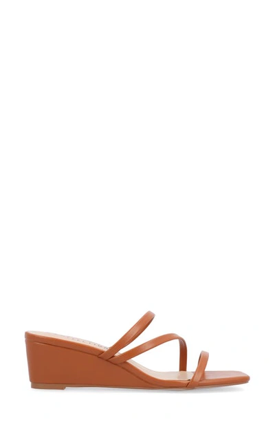 Shop Journee Collection Takarah Wedge Slide Sandal In Brown