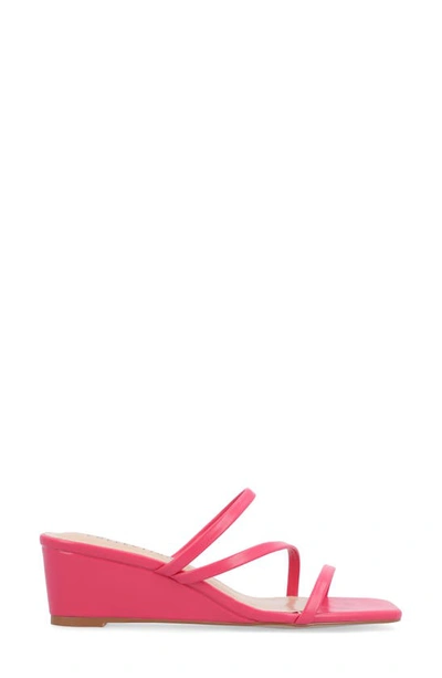 Journee Collection Takarah Wedge Slide Sandal In Pink