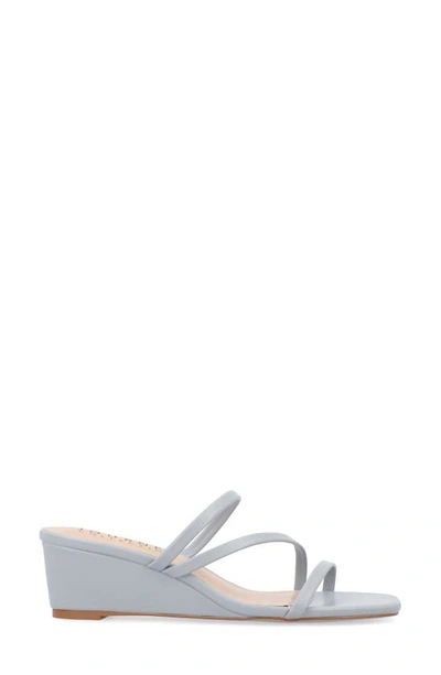 Journee Collection Takarah Wedge Slide Sandal In Blue
