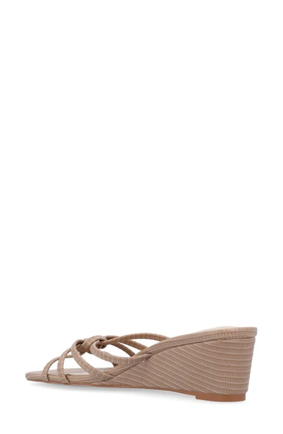 Shop Journee Collection Blayke Wedge Sandal In Taupe