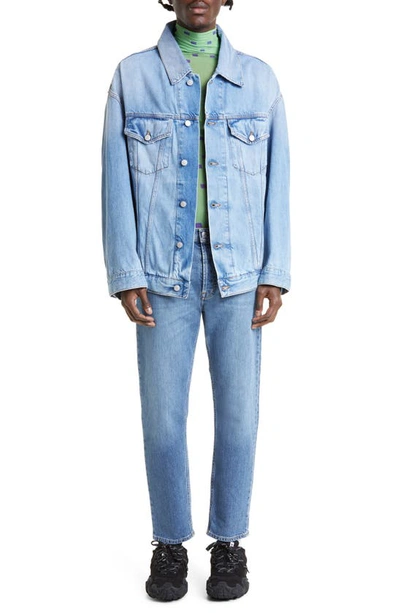 Shop Acne Studios Morris Denim Jacket In Light Blue