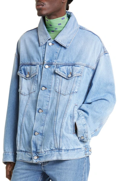 Shop Acne Studios Morris Denim Jacket In Light Blue