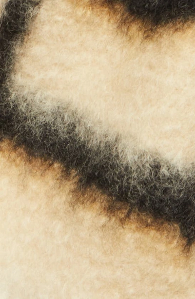 Shop Loewe Wool & Mohair Blend Scarf In Camel/ Black