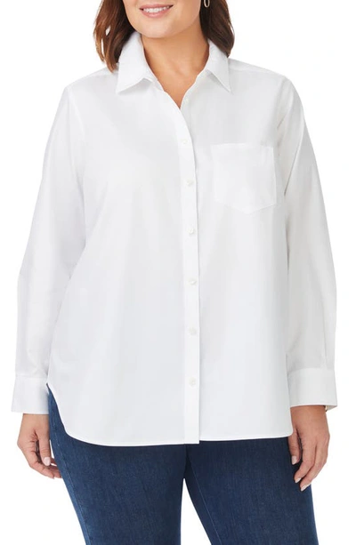 Shop Foxcroft Boyfriend Cotton Blouse In White