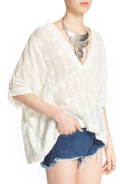 Free People 'amber Skies' Cotton Blouse In Ivory