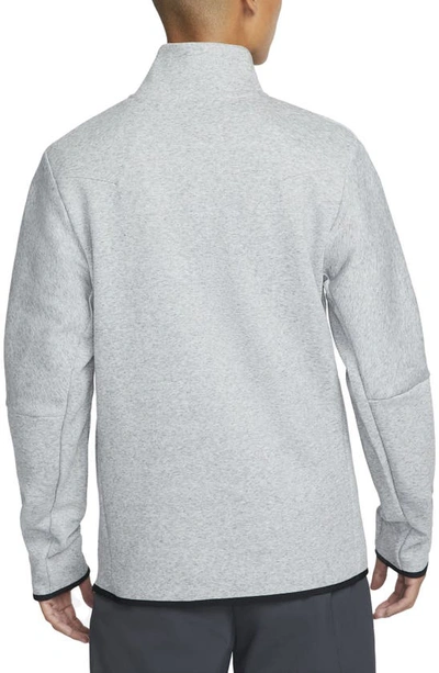 Shop Nike Tech Fleece Quarter-zip Pullover In Dark Grey Heather
