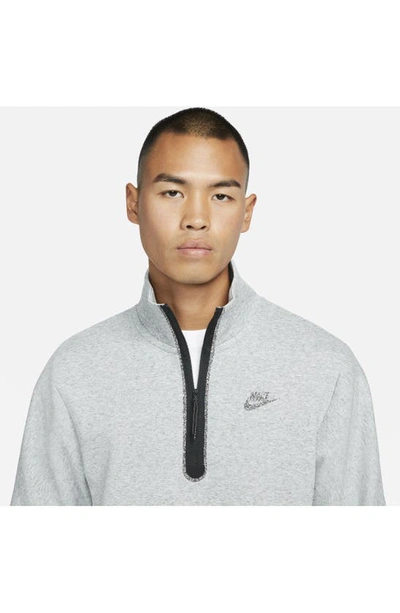 Shop Nike Tech Fleece Quarter-zip Pullover In Dark Grey Heather