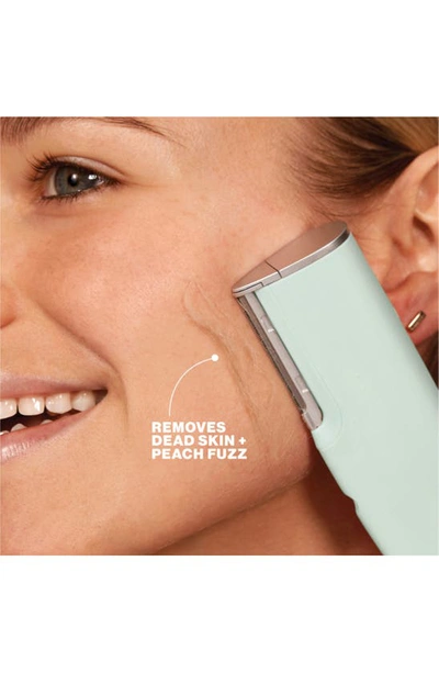 Shop Dermaflash Luxe+ Advanced Sonic Dermaplaning & Peach Fuzz Removal Set In Seafoam