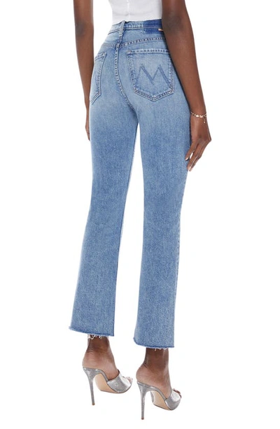 Mother The Tripper Flood Frayed High Waist Ankle Flare Jeans In Left In The Dust