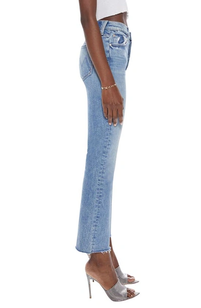 Shop Mother The Tripper Flood Frayed High Waist Ankle Flare Jeans In Left In The Dust