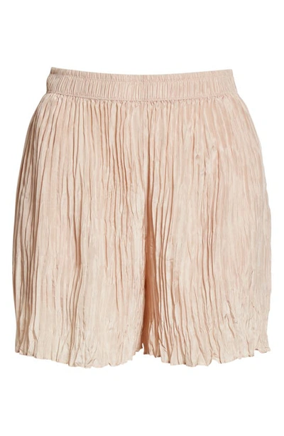Shop Vince Crushed Pleat Shorts In Light Rosa