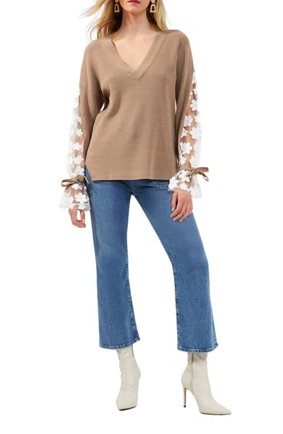 Shop French Connection Caballo Sweater In Camel/ White