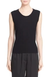 Anthony Vaccarello Rib Knit Tank In Black