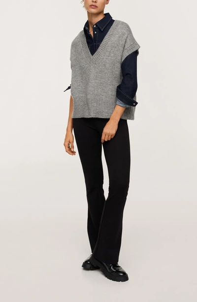 Mango Flared Leggings In Black