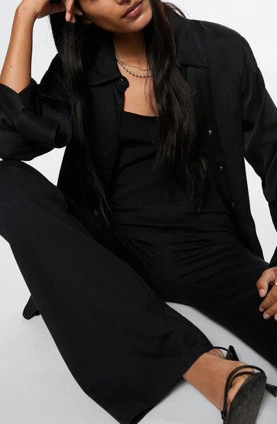 Mango Flared Leggings In Black