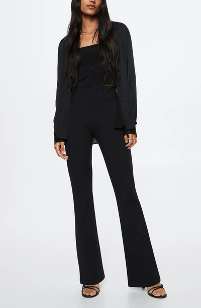 Mango Flared Leggings In Black