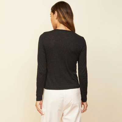 Monrow Asymmetric Long Sleeve Top In Black