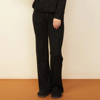 Monrow Neps Donegal Cashmere-blend Track Pants In Black