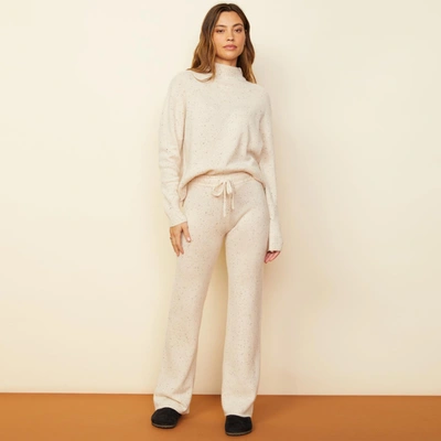 Monrow Cashmere Neps Lounge Sweats In Cream