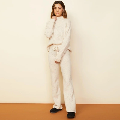 Monrow Cashmere Neps Lounge Sweats In Cream