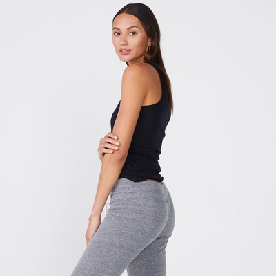 Monrow Scoop-neck Narrow Tank In Black
