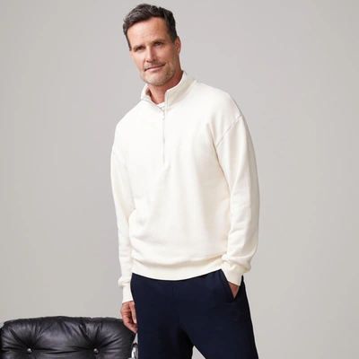 Monrow Half Zip Sweatshirt In Off White
