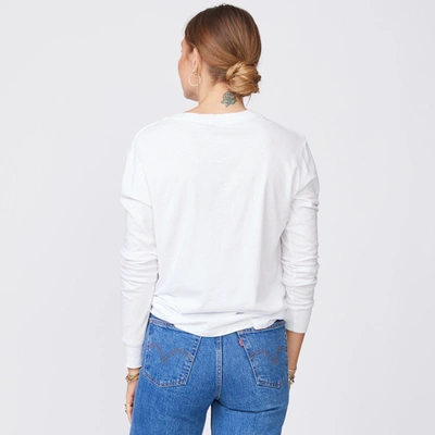 Monrow Long Sleeve Ex-boyfriend Pocket Crew In White