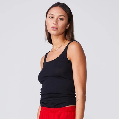 Monrow Basic Rib Tank In Black