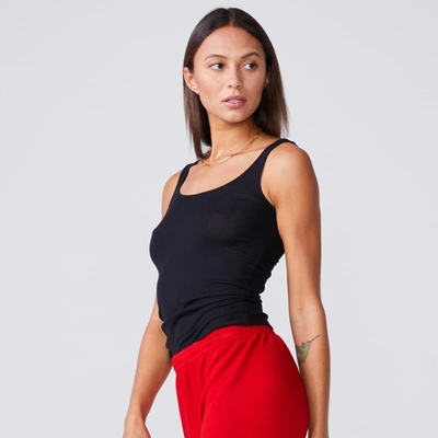 Monrow Basic Rib Tank In Black