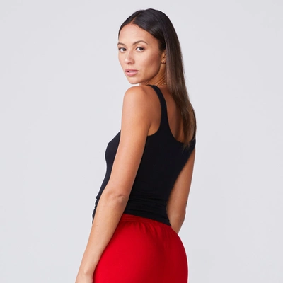 Monrow Basic Rib Tank In Black