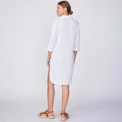 Monrow Archives Pinstripe Gauze Shirt Dress In White