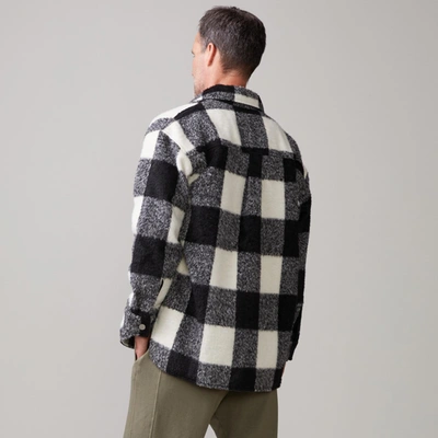 Monrow Plaid Flannel Shacket In Black/natural