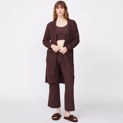Monrow Plush Sweater Robe In Cocoa