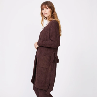 Monrow Plush Sweater Robe In Cocoa
