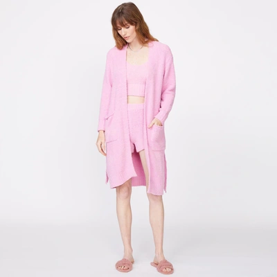 Monrow Plush Sweater Robe In Orchid