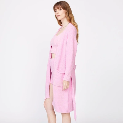 Monrow Plush Sweater Robe In Orchid