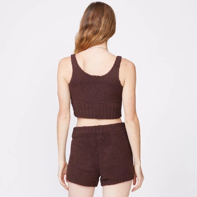 Monrow Plush Sweater Tank In Cocoa