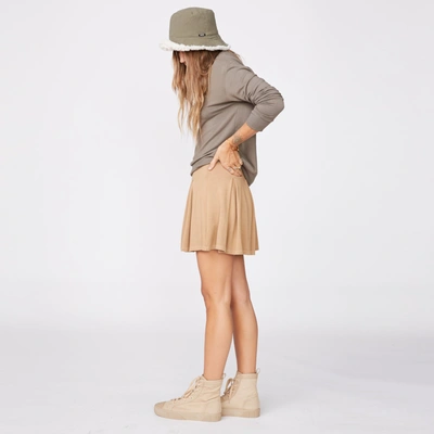Monrow Archives Ponte Tennis Skirt In Latte