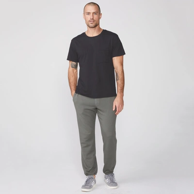 Monrow Relaxed Pocket Crew In Faded Black