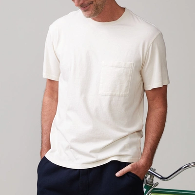 Monrow Relaxed Pocket Crew In Off White