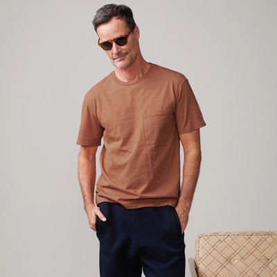Monrow Relaxed Pocket Crew In Caramel