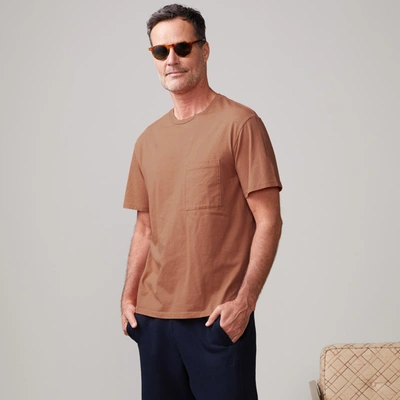 Monrow Relaxed Pocket Crew In Caramel