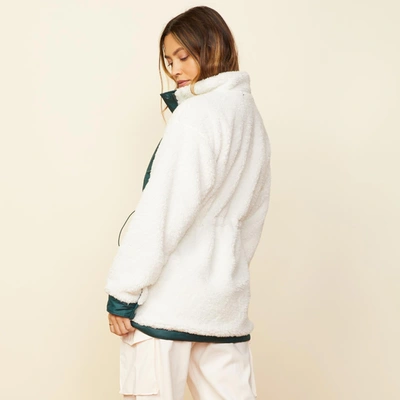 Monrow Reversible Sherpa Lined Jacket In Deep Forest